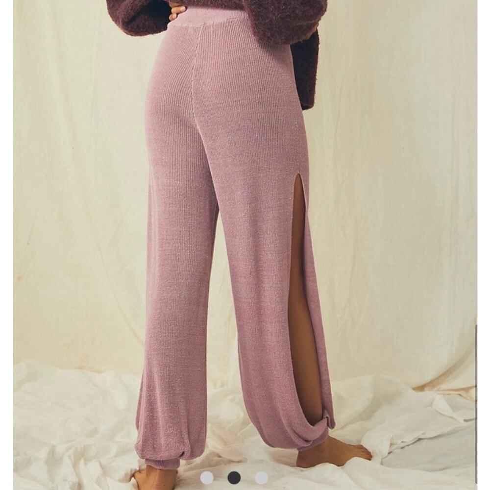 NEW Free People Beach Check It Out Sweater Pants in Floral Dust Combo Lg Comfort - Picture 2 of 16